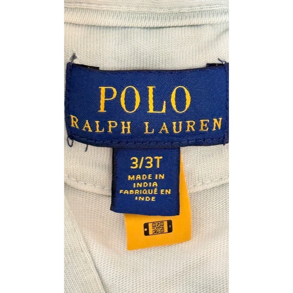 Polo Ralph Lauren Boys Tie-Dye Polo Shirt | Size 3/3T | Mint/Blue | 100% Cotton